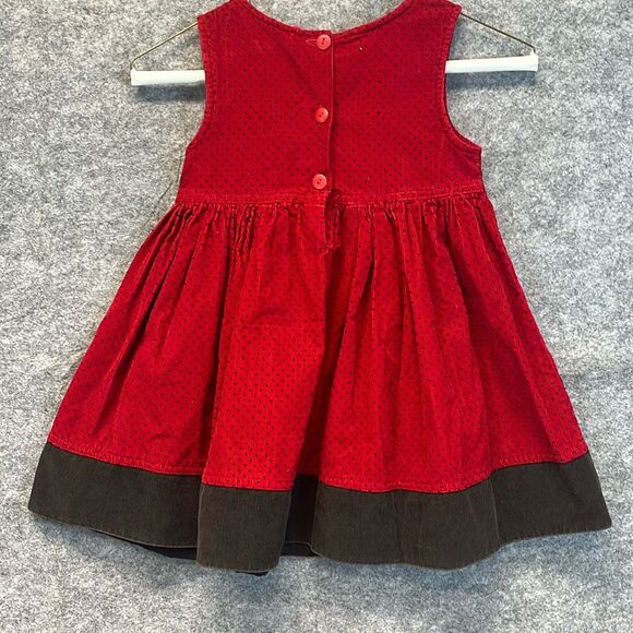 Vtg SAMARA Dress Girls 2T Red Heart Scottie Dog Polka Dot Corduroy Embroidery - Picture 10 of 15